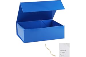 MUMUPACK Blue Gift Box,10x7.3x3.5 Gift Boxes With Lids For Presents Includes Ribbon And Diy Printable Sticker Paper,Bridesmaid Proposal Box,Magnetic Gift Box For Birthday,Wedding,Graduation