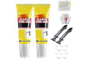 2Pcs Multifunctional Waterproof White Caulk with Scraper, Plastics Steel Mud Waterproof Sealant,Stronger Adhesion Sealant,for