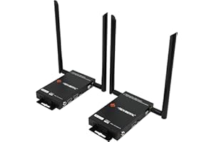 J-Tech Digital Wireless HDMI Transmitter and Receiver 4K 60Hz Up to 196ft., 5.1/5.2 GHz Low Latency HDMI Loop Output SSID Pairing Channel Change IR Passthrough [JTECH-WEX4K-50]