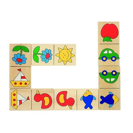 Domino Dominiques in Wooden Box Game