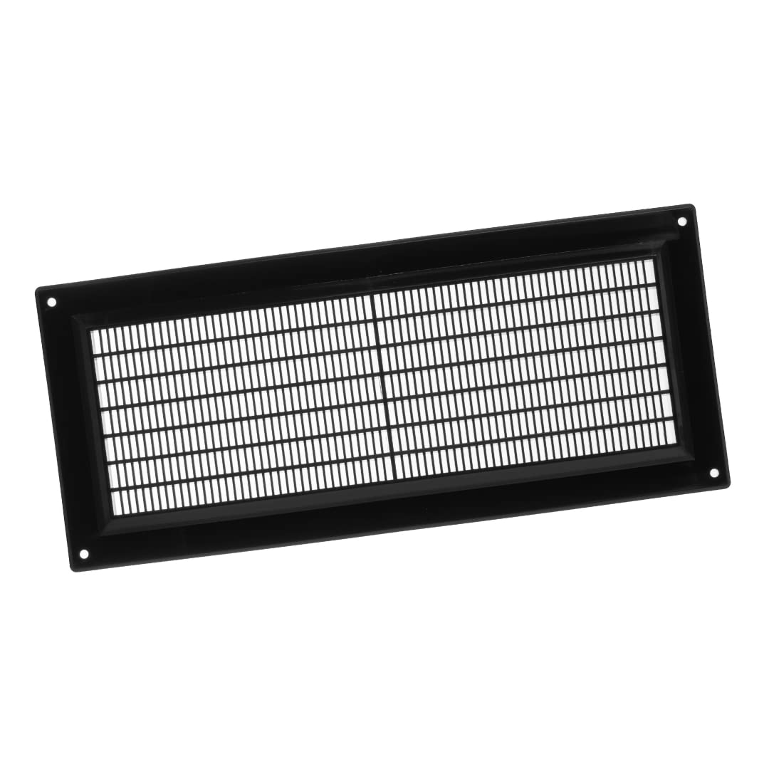 130x300mm / 5x12 inch Air Vent Cover - Ventilation Grille with Flyscreen - ABS Plastic Black