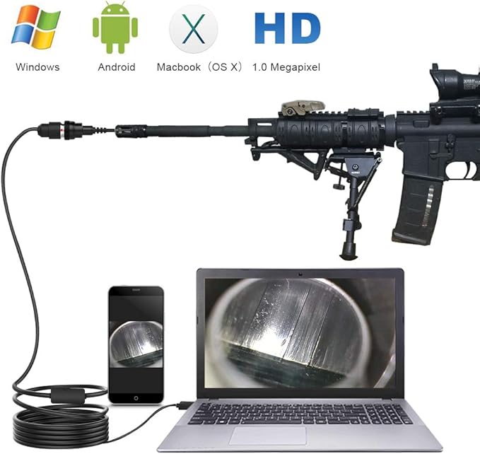 ScopeAround Rifle Borescope, 0.2 inch Gun Barrel Borescope