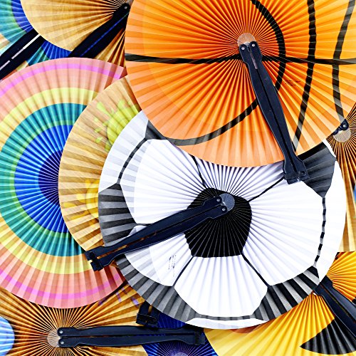 ISusser Folding Fan Assortment (24ct) - Paper with Plastic Handle - New - Thumbnail 5