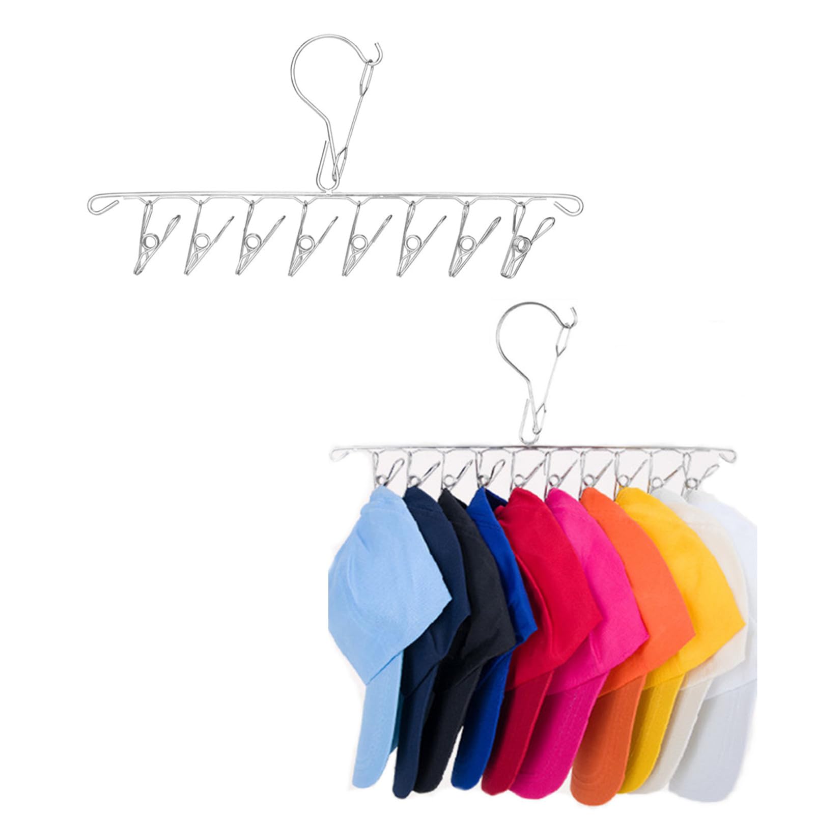 Pack of 2 Hat Holder for Wardrobe, Baseball Cap Holder, Space-Saving Hat Box for Wardrobe, Cap Organizer Hanger Without Installation