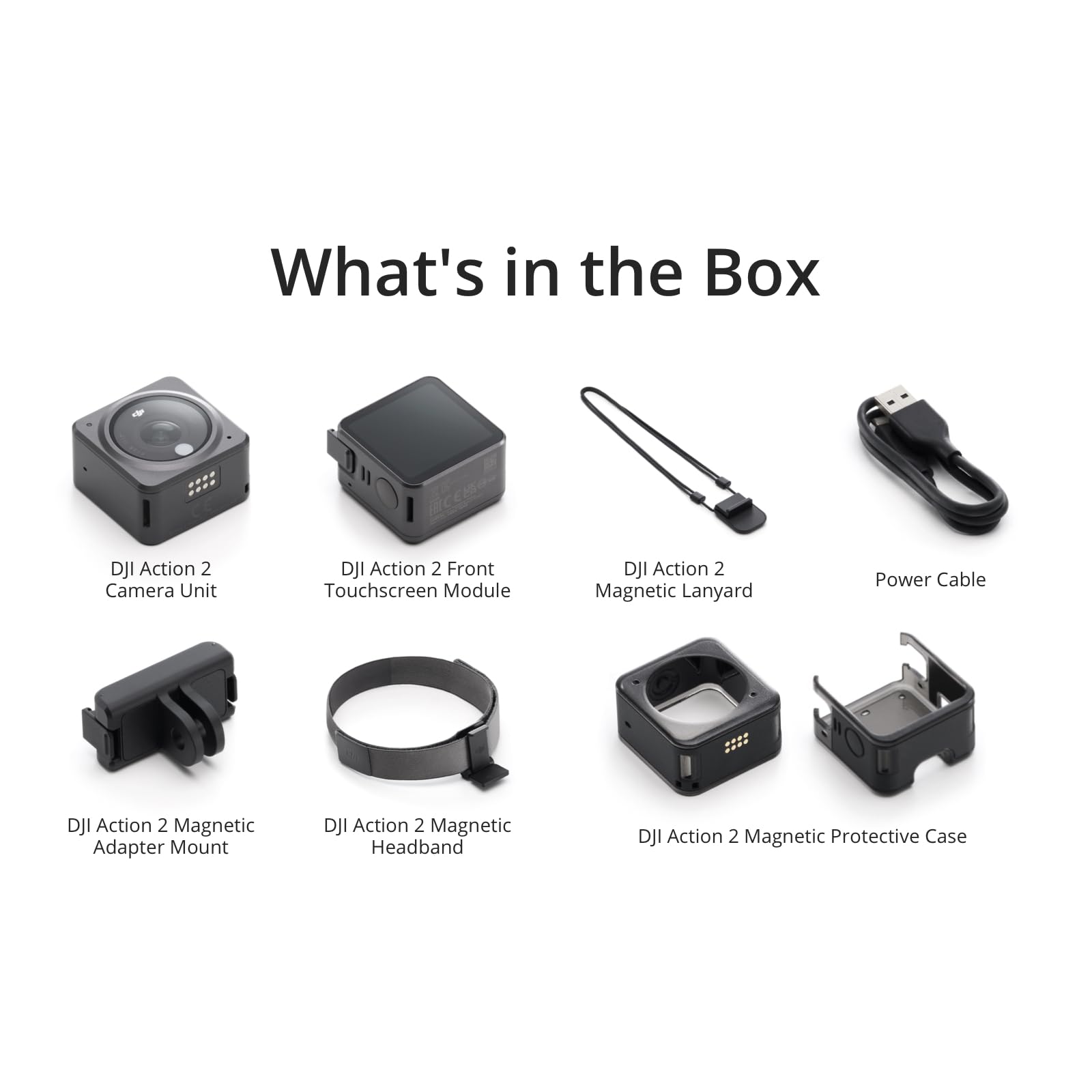 DJI Action 2 Dual-Screen Combo (128GB), Action Camera 4K + Dual OLED Touchscreens, 4K/120fps & 155° FOV, Magnetic Attachments, Stabilization Technology, Mini Action Camera