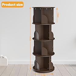 Cuguords Rotating Bookshelf Tower,Corner Bookshelf