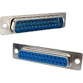 Jienk 20PCS DB25 RS232 D-SUB Serial Solder Cup Connector | 10 Male plus 10 Female kit,Solder type RS232 Serial 25Pin DSub Couplers