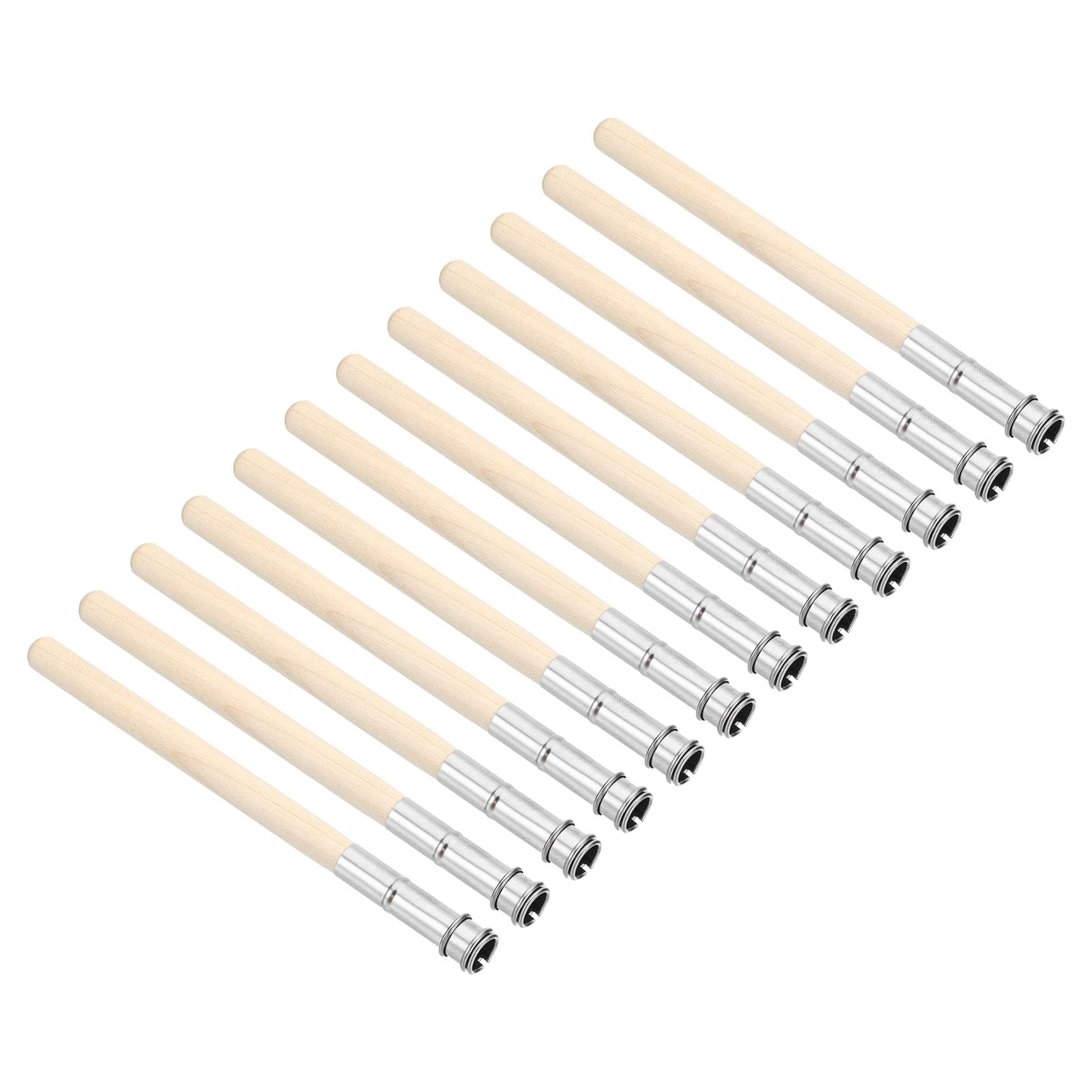 PATIKIL Pencil Extenders, 12 Pack Wooden Handle Art Adjustable Pencil Holder Extender for Artists Drawing Shading, Wood Color