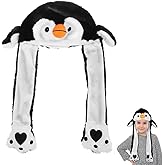 HEMOTON Plush Ear Moving Jumping Hat Girls Warm Plush Winter Caps Cute Animal Fuzzy Hat Cute Fluffy Cap,Soft Warm HeadWear