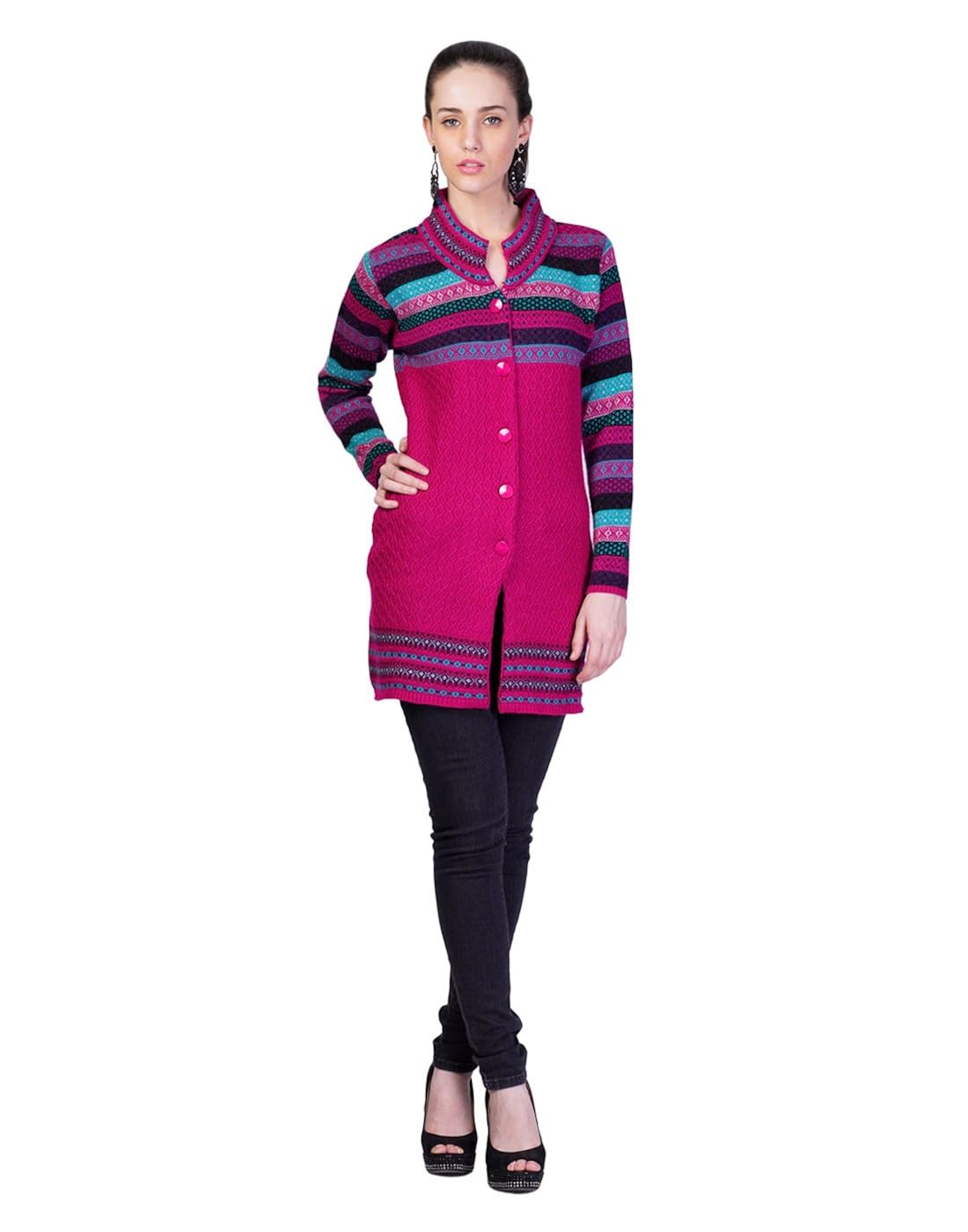 montrex pink long coat for women