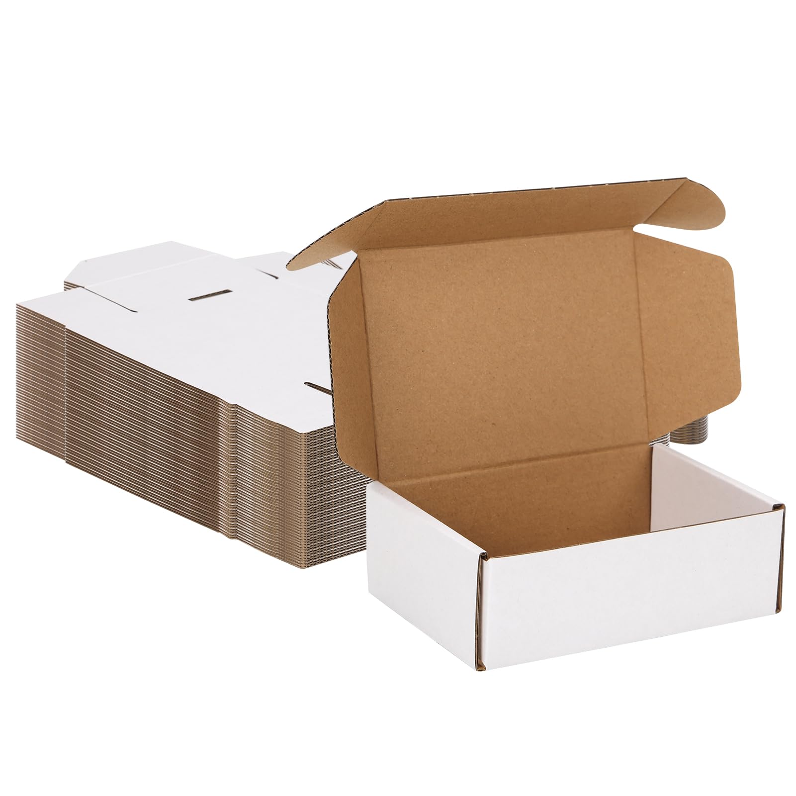 Photo 1 of MEBRUDY 6x4x2 Inches Shipping Boxes Pack of 50, Small Corrugated Cardboard Box for Mailing Mailer Packing, White