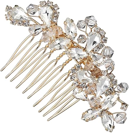 Amazon Frcolor ヘアコーム 髪飾り ラインストーンコーム 髪留め ヘアアレンジ 結婚式 成人式 卒業式 パーティー 和装 ヘッドドレス 夜会巻き 金色 Frcolor ヘアアレンジ用コーム 通販