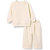Amazon Essentials Unisex Babies' French Terry Sweatshirt and Sweatpants Set, Pack of 2