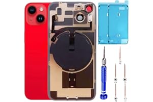 ZVB 14 Back Glass Replacement Kit with Plate & Flex Cable and All Parts, Red, 6.1 Inch for iPhone 14 Back Cover Glass, with Repair Tools (Product Red)