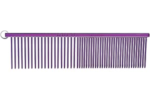 Resco Professional Anti-Static Best Dog, Cat, Pet Grooming Comb, Medium/Coarse Tooth Spacing, 1.5-Inch Pins, Candy Purple