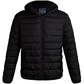 Bass Creek Outfitters Mens Winter Puffer Jacket - Weather Resistant Zip Up Winter Coats for Men Insulated Hooded Puffer Coat