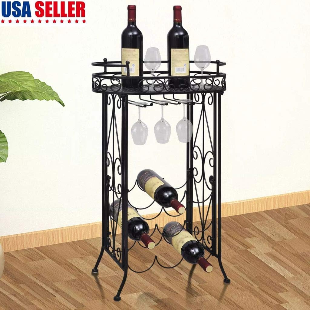 Best Vidaxl Metal Wine Cabinet Rack Stand For 28 Bottles