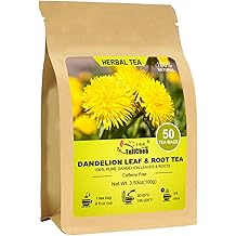 FullChea - Dandelion Leaf &amp; Root Tea bags, 50 Teabags, 2g/bag - Natural Dandelion Herbal Tea for Liver &amp; Kidney Health - Non-