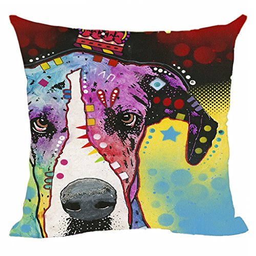 CafeTime Cute Great Dane Pet Dog Cushion Cover Abstract Art Animal Throw Pillow Covers Best For Home Sofa Bed Seat Kids Room Customize Animals Canvas Pillow Covers 18"x18"Inch - Thumbnail 6