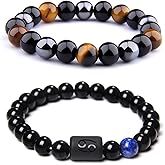 CSIYANJRY99 Zodiac Bracelets for Men Women Zodiac Sign 12 Constellation Horoscope Bracelet 8mm Natural Obsidian Hematite Onyx Tiger Eye Beads Stretch Bracelet