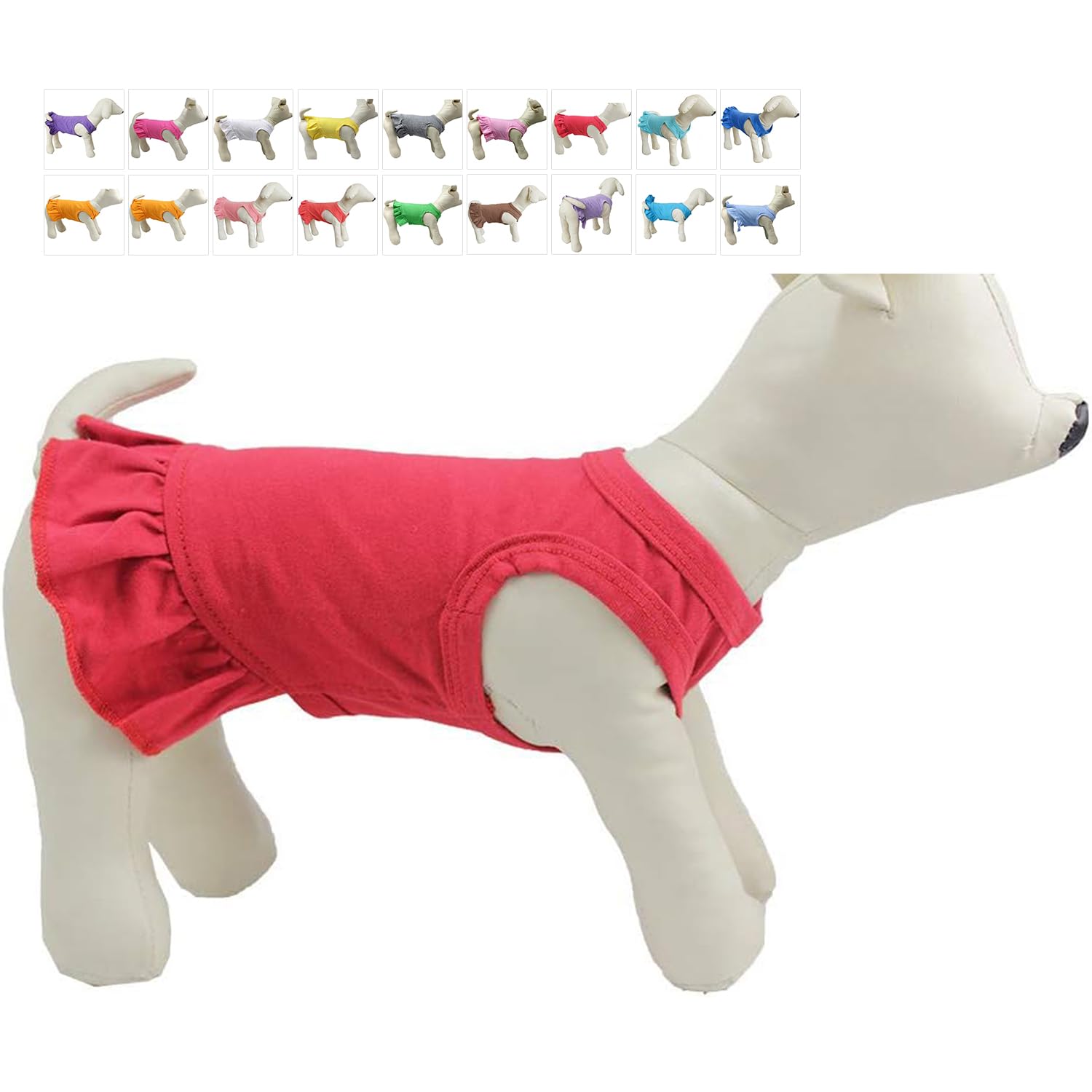 Pet Clothes Small Dog Clothing Blank Color Sport Dress T-Shirts Tee Dresses Tanks Top for Small Size Female Dogs Summer Spring Pet Costumes 100% Cotton (XL, Red)