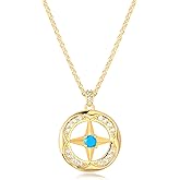 Fettero Dainty Gold Necklace for Women, 14K Gold Plated Pendant Necklace Cubic Zirconia Charm Necklaces for Women Jewelry Gift