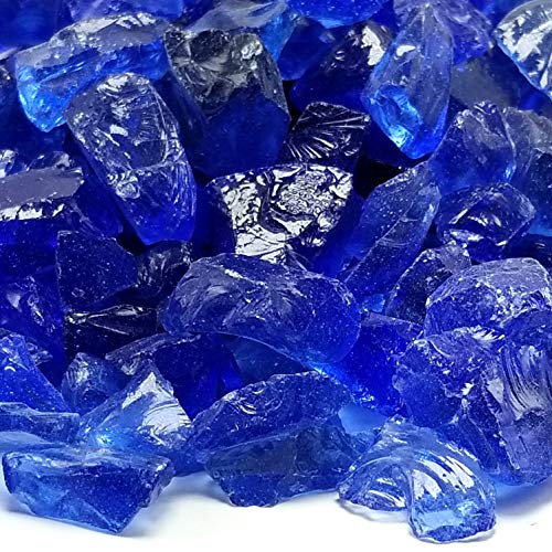 Vivid Heat Ocean Blue Premium Outdoor Crushed Fire Glass Rock 5