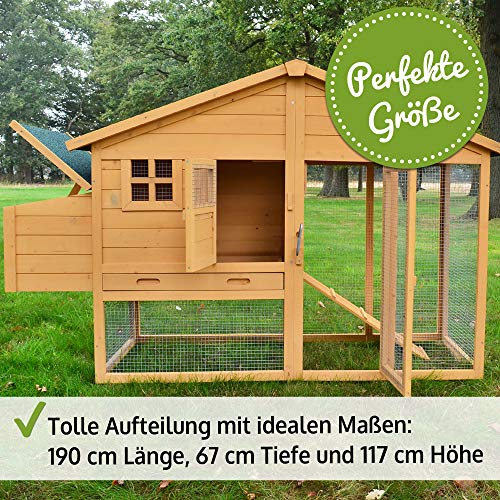 hochwertige Hühnervoliere mit Nistkasten - aus massivem Vollholz und stabilem Draht - Hühnerstall schnell zu reinigen… – Bild 3