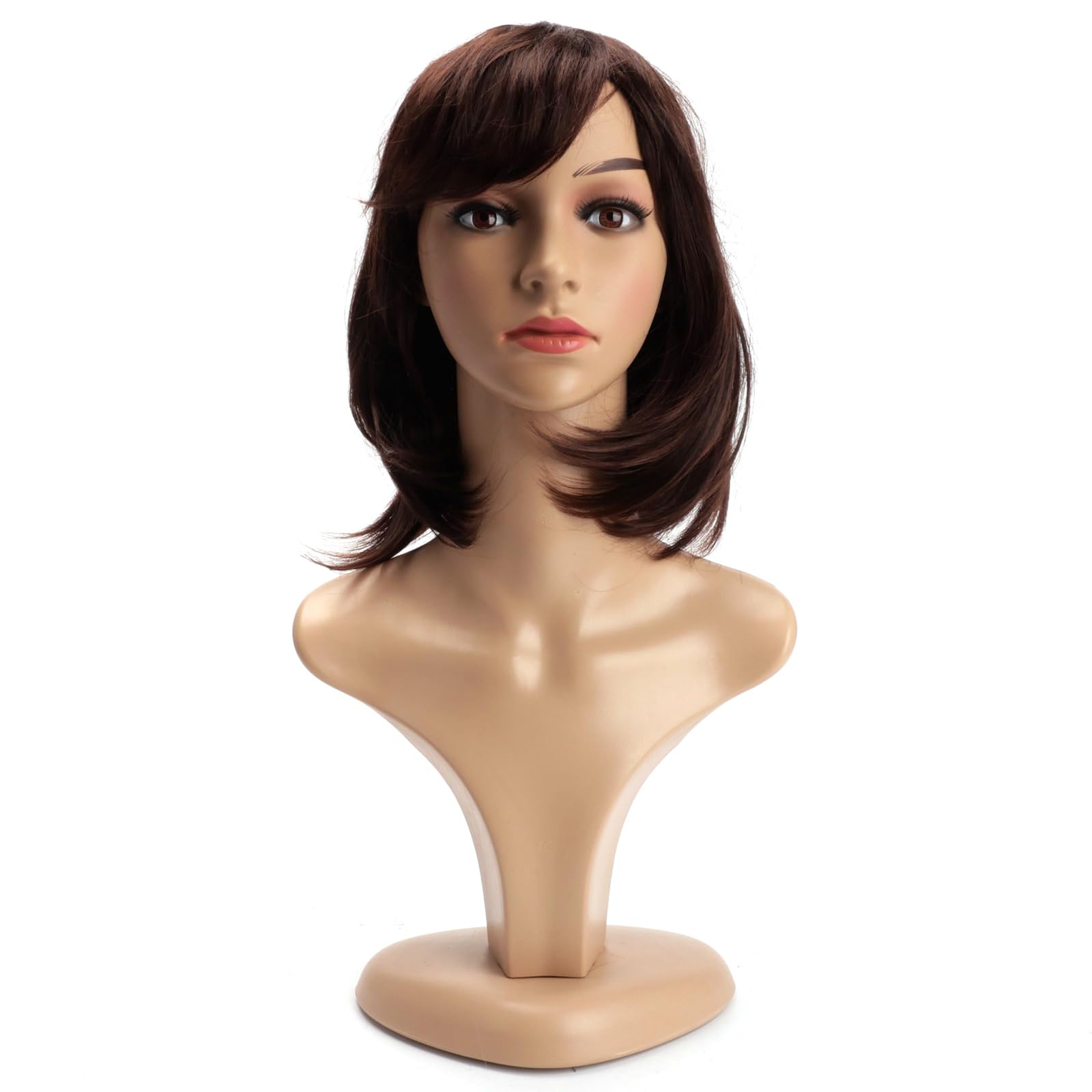 BERRYLION Dark Brown Wig for Women - Synthetic Brunette Shoulder Length Wig for Daily Use — image 1