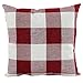 famibay Buffalo Plaid Pillow Covers, Classic Checker Farmhouse Pillowcase with Invisible Zipper Cotton Linen Decorative Cushion Covers Set of 2 (Red and Black,24 x 24)