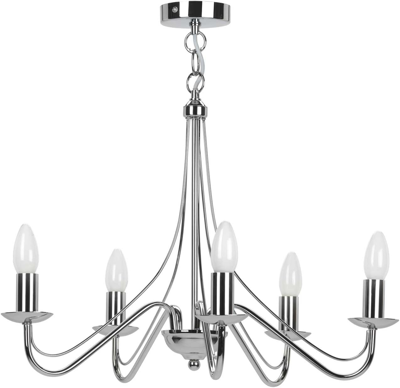 Mathias 3250652 Chandelier Concerto 5 L 15 W E14 Chrome D55 H39 cm [Energy Class A++]