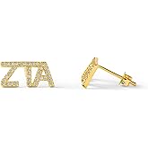 Sorority Shop Zeta Tau Alpha Earrings — ZTA 18K Gold Plated Sorority Gifts Earrings, Long-Lasting Zeta Tau Alpha Gifts for Women