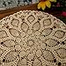 kilofly Handmade Crochet Cotton Lace Table Sofa Doily, Waterlily, Beige, 20 inch