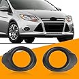 YLT AUTO Fits 2012 2013 2014 for Ford Focus Front Bumper Fog Light Black Bezels Cover Trim Matte Black Trim Ring Cover Replacement Parts LH+RH