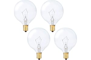 Simba Lighting Aromatic Wax Warmer Small Globe G16.5 Round Bulb 25W E12 Candelabra Base (4 Pack) for Chandelier, Ceiling Fan,