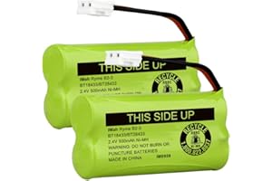 iMah BT18433/BT28433 2.4V 500mAh Ni-MH Cordless Phone Battery, Also Compatible with AT&T BT184342/BT284342 BT8300 BT1011 BT1018 BT1022 BT1031 2SN-AAA55H-S-J1 CS6120 CS6209 CL80109 EL52419, 2-Pack