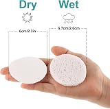 Lusofie 50 Pcs Compressed Facial Sponges 2.3in Wood Pulp Cotton Pink White view 2