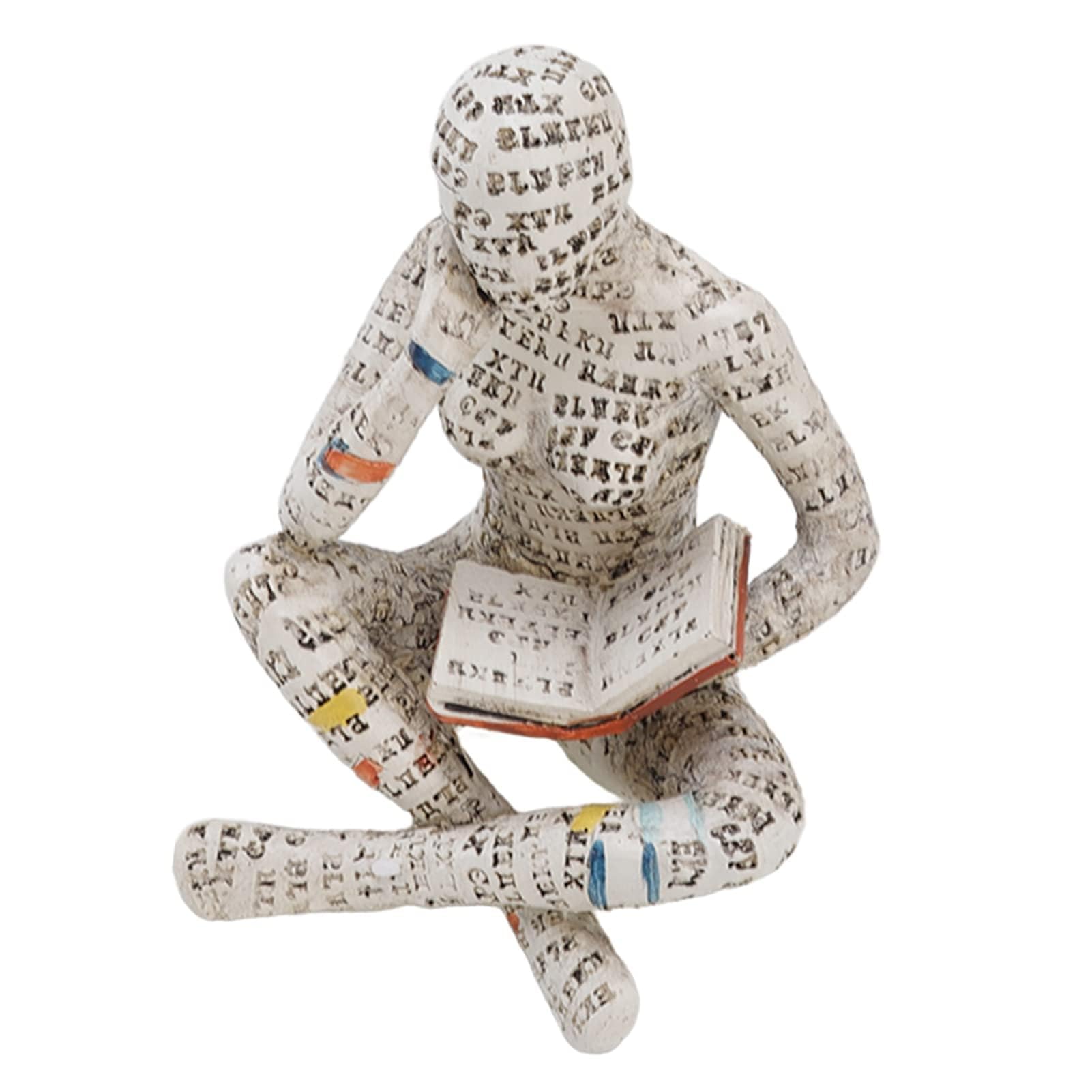 Cyrank Resin Reading Woman Figurine, Pulp Woman Reading Bookshelf Decor Abstract Art Sculpture Bookworm Sculpture Abstract Reading Figurine Figurines Ornaments Ladies Reading Pulp Molding
