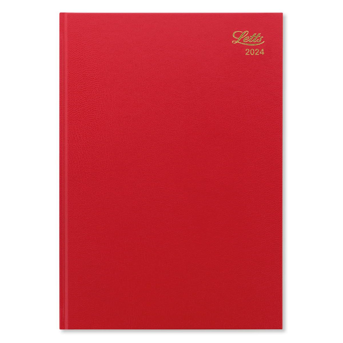 Letts Standard A4 day to a page 2024 diary - red