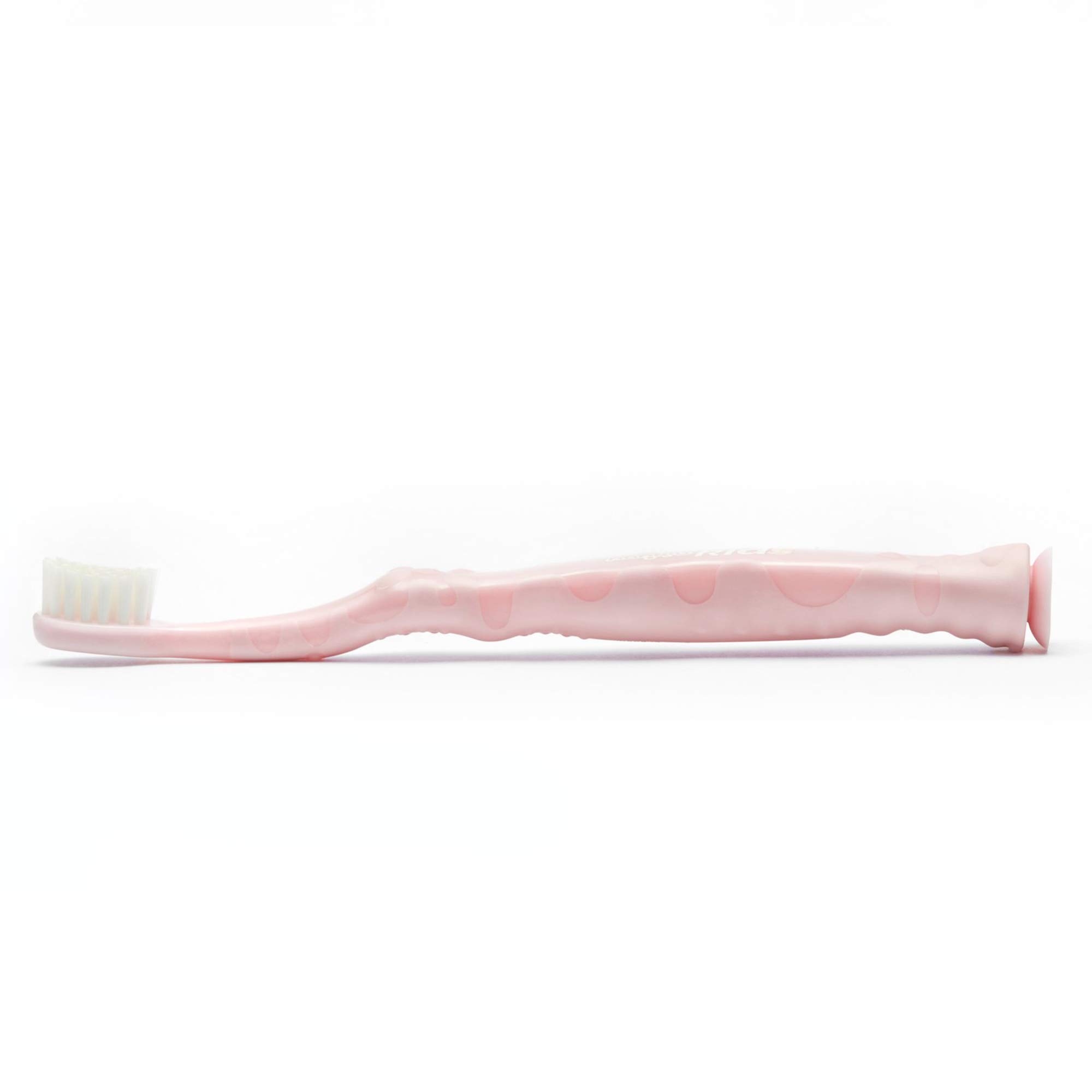 Nano-b Pink Manual Toothbrush for Kids with Silver Bristles, 0-8yrs, Suction Cup, Travel Case, Swiss Made