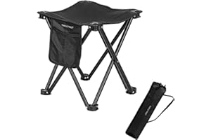 Zaboro Triple Tree 1 Pack Folding Camping Stool, 13.8 Inch Small Portable Lightweight Stool Seat with Side Pocket and Carry Bag for Travel, Hiking, BBQ, Fishing and Beach, Load Capacity to 400lbs