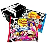 Chupa Chups Cremosa Lollipops 2-Flavor Variety: One 16.93 oz Bag Each of Ice Cream and Yogurt in a BlackTie Box (2 Items Total)