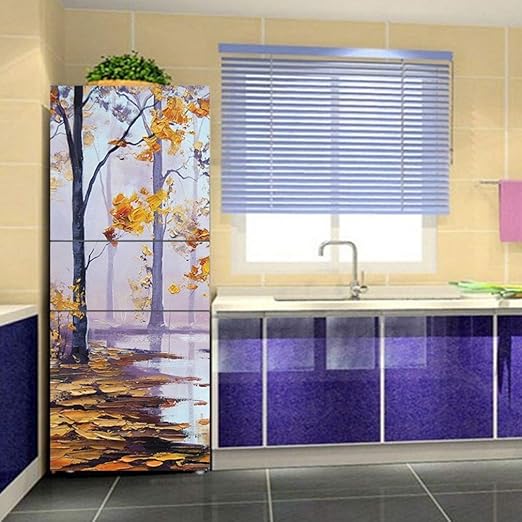 JY ART Vinilo para Nevera, Frigorífico y Armario de Cocina ...