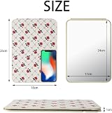 OSDUE Folding Tabletop Mirror 25.5x18cm Beige PU Leather Portable view 2