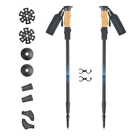 MECHHRE Wanderstöcke – Walking Stöcke - Nordic Walking Stöcke – Verstellbare Leichtgewichtige Wanderstöcke Aluminium, Carbon 
