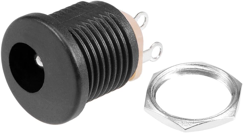 sourcing map 20Pcs Panel Mount DC Connector Power JackSocket Female 3Pin 5.5mm x 2.5mm Black - Image 5