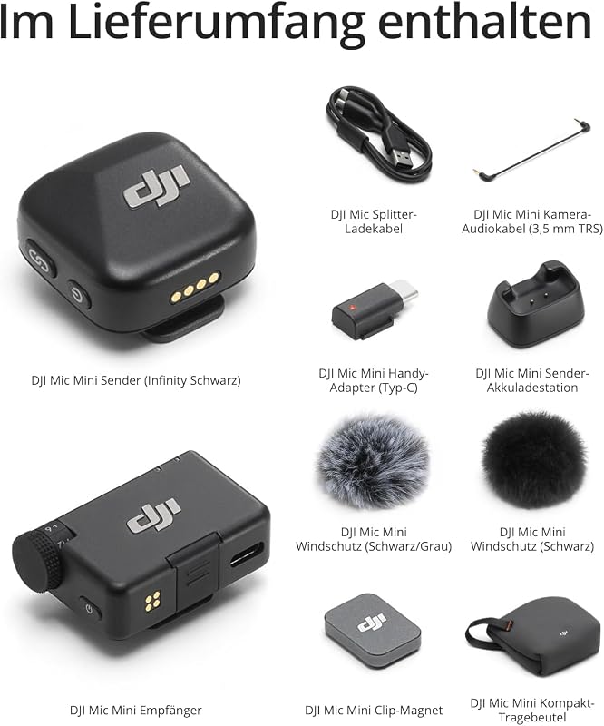 Mic Mini (1 Sender + 1 Empfänger), Ultraleicht, Detailreicher Audio