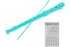 ENGIEGEE 8-Hole Soprano Descant Recorder Kids Music Flute with Cleaning Rod & Case Bag For School Student Home Entertainment Green