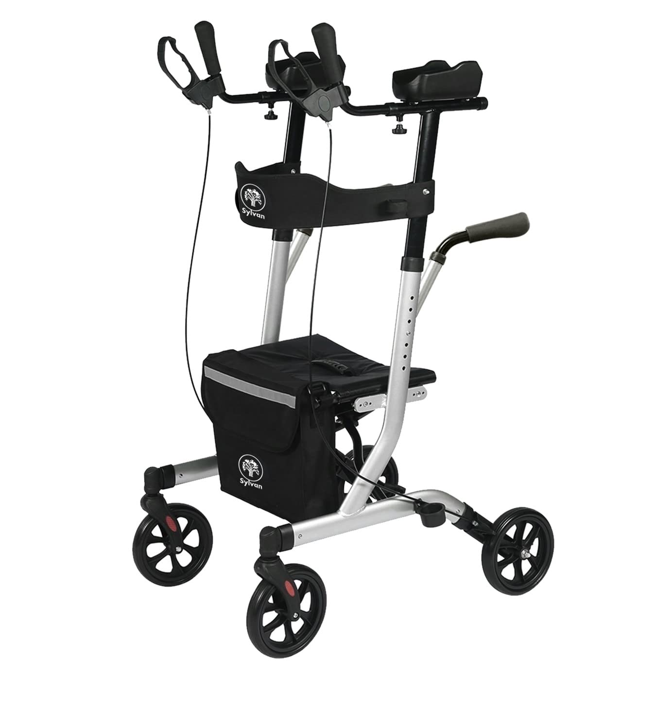 Photo 1 of Sylvan Upright Walker with Seat for Seniors, Rollator Walker with Seat, Stand Up Walker, Rolling Walkers for Seniors with 22” Wide Seat, Upright Walkers for Senior with Seat and Armrest