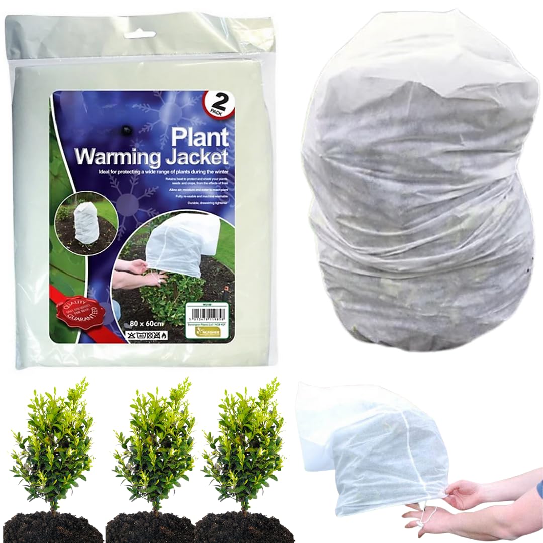 citystores® KF 2 Plant Warming Jackets, 80cm x 60cm, Protects Plants from Frost, Cold, and Wind Garden Insulation Cover for Shrubs, Trees, Bushes Breathable and Reusable